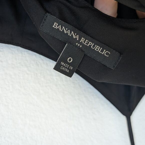 Banana Republic Black Satin Cut-Out Sleeveless Strappy Midi Maxi Dress, size 0 - Picture 3 of 9